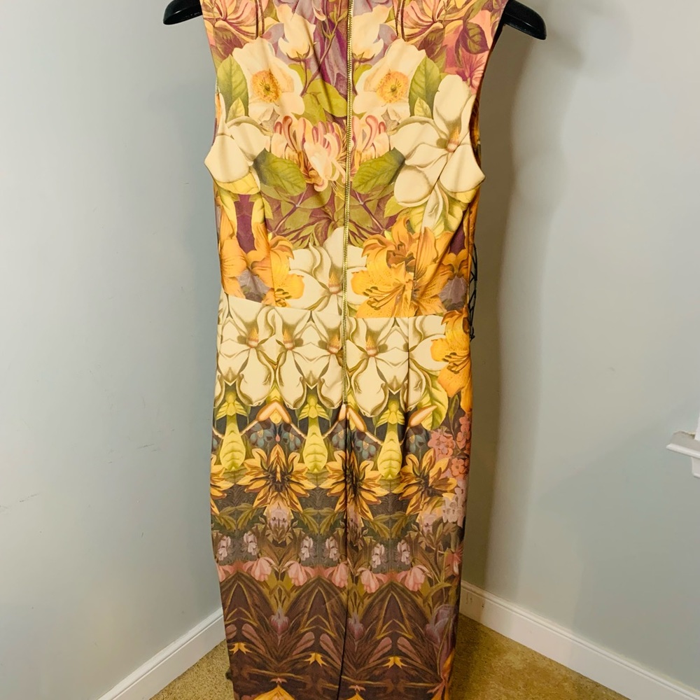 Asos Floral Print Scuba Midi Dress Size 8